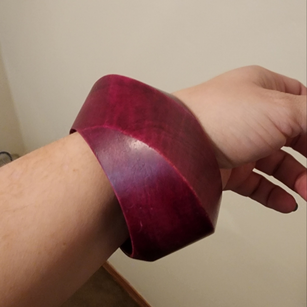 Bold Purple Wooden Bangle Bracelet